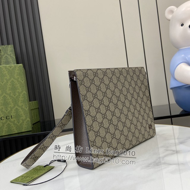 Gucci專櫃古馳最新款飾GG細節手拿包男士手包 jh2294型號：768255